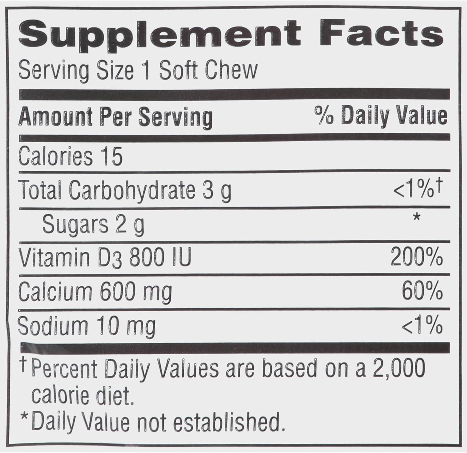 Caltrate Calcium & Vitamin D Soft Chews Vanilla Creme 60 Each (Pack of 2)