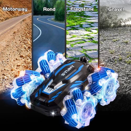 Gesture Sensing RC Stunt Car,4WD Drift Hand Controlled 360° Flips Trick Car with Lights & Music, Toys car is Cool Birthday Gift for Kids Ages 6-12
