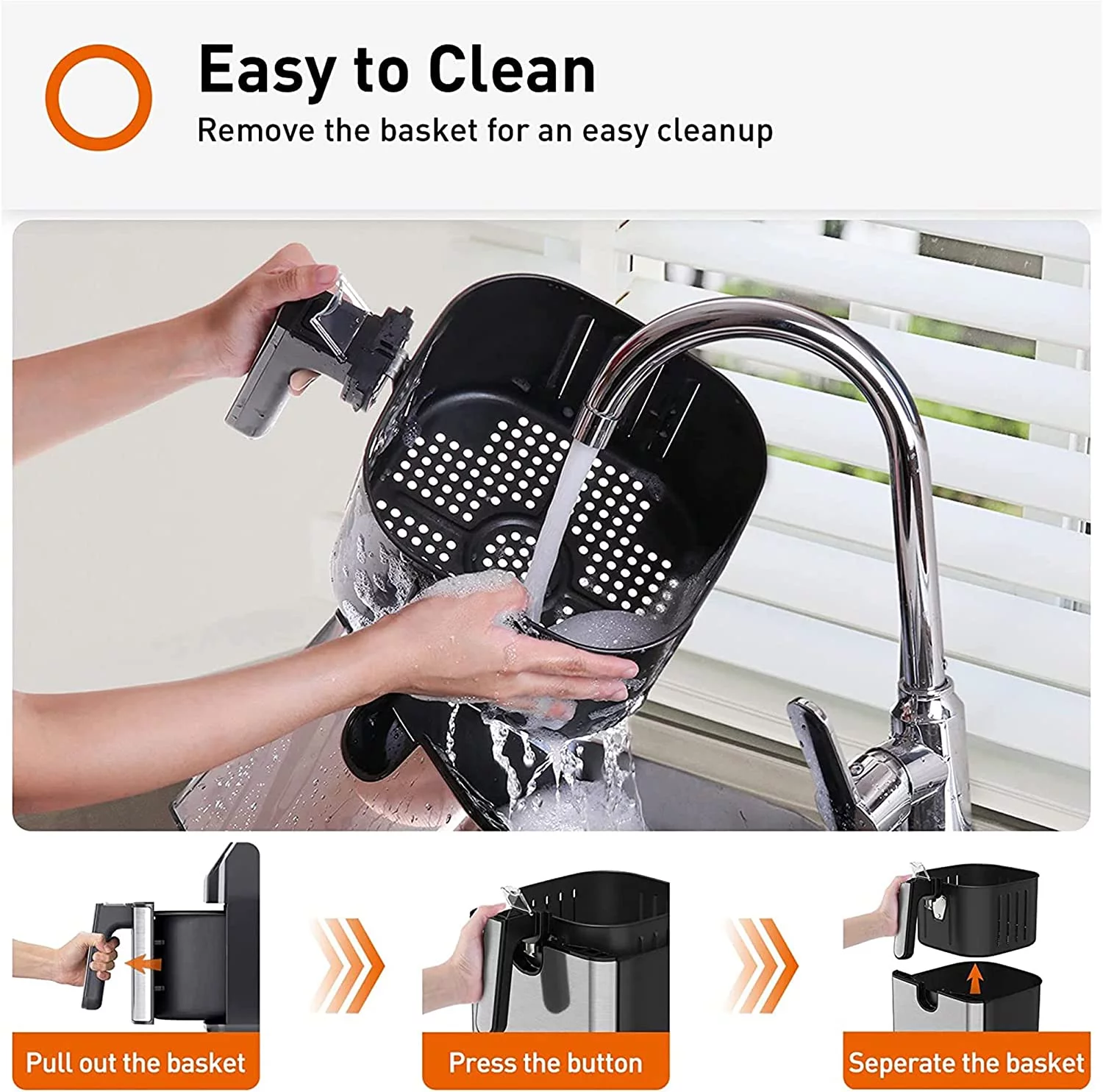 Air Fryer 5.8QT Detachable Double Basket Air Fryers 1700W 13-in-1 Presets Airfryer One Touch LED Touchscreen Air Fryer Toaster Oven with Recipe