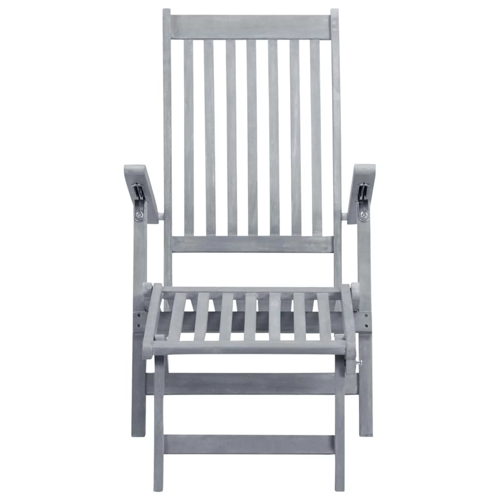 Suzicca Patio Deck Chair with Footrest and Cushion Solid Acacia Wood