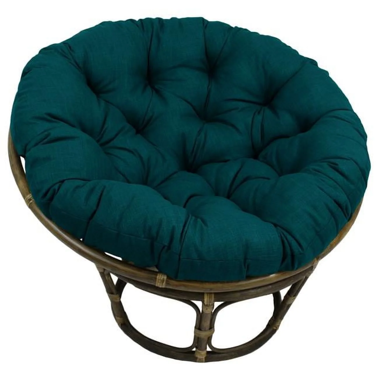 Blazing Needles  48 in. Solid Outdoor Spun Polyester Papasan Cushion, Sea Blue