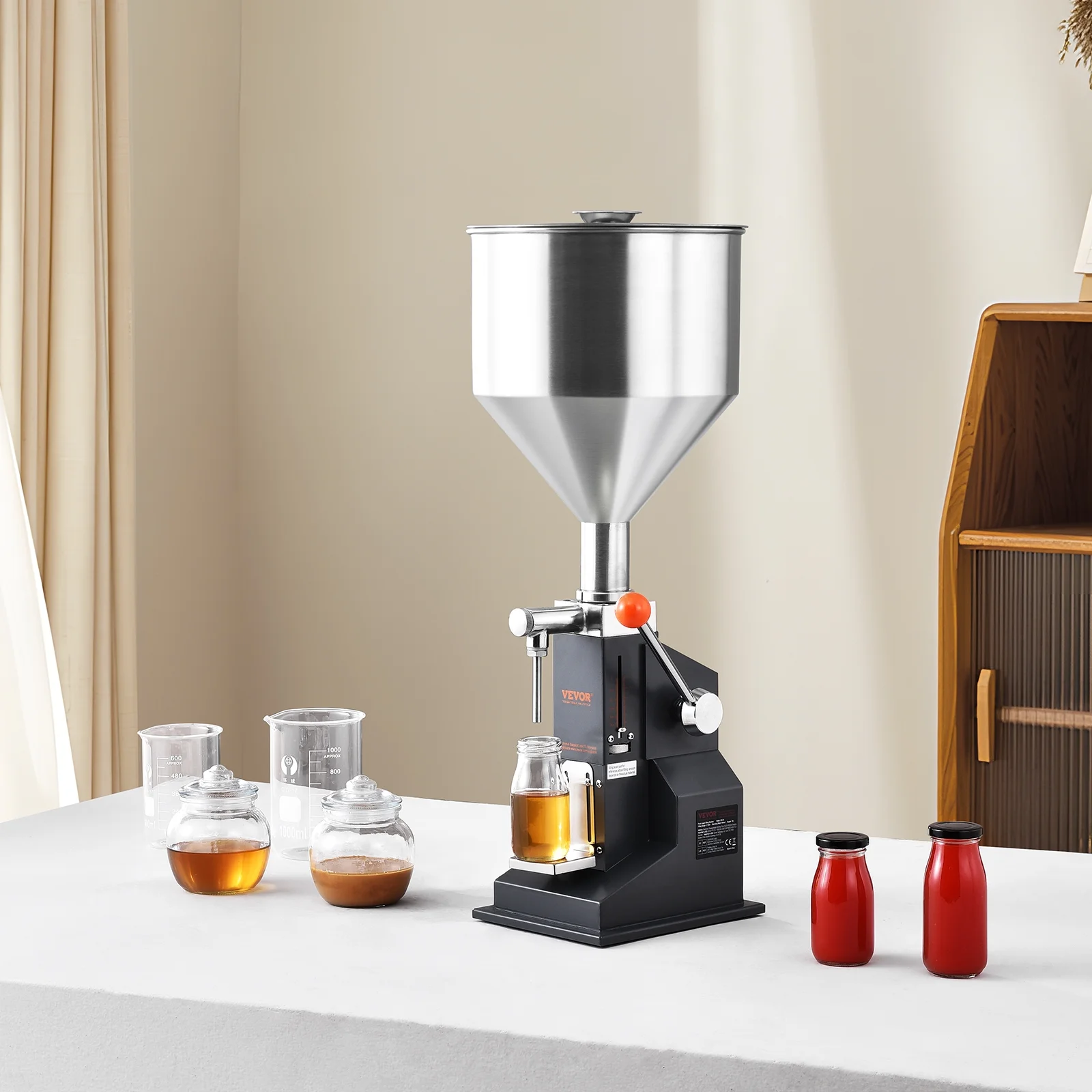 SKYSHALO Manual Liquid Filling Machine Oil Paste Bottle Filler 5-100ml Adjustable