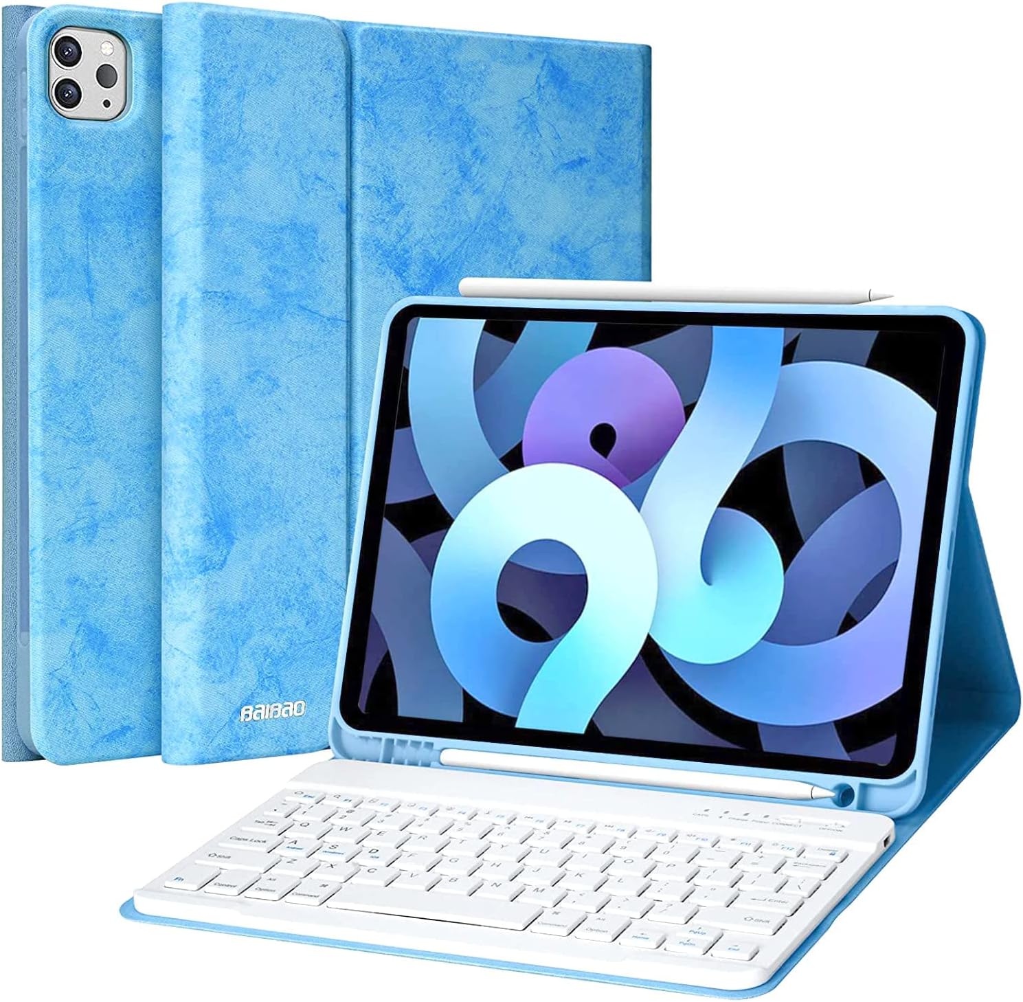 iPad Pro 11 Case with Keyboard for iPad Pro 11 Inch 2021/2020/2018 (3rd/ 2nd/ 1st Gen), 10.9 Inch iPad Air 4th Generation, with Pencil Holder and Detachable Wireless Bluetooth Keyboard (Black)