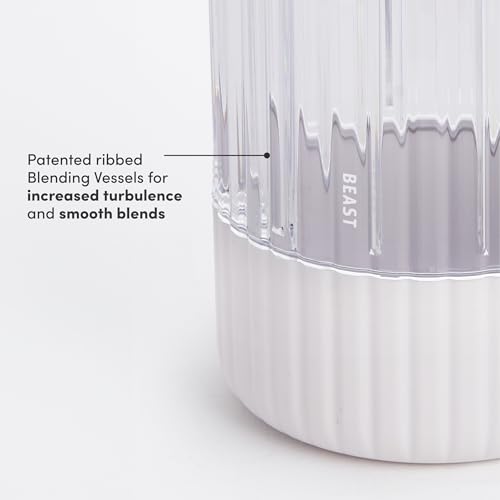 The Beast Mini Blender Plus | Mini Countertop Kitchen Blender | Blend Smoothies and Shakes, Dressings, Sauces, Dips | Extra Vessels, Straw Cap and Straws Included | 600W (Cloud White)