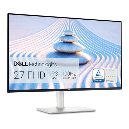 Dell S2425HS Monitor - 23.8 Inch, FHD (1920x1080) Display, 100Hz Refresh Rate 1500:1 Contrast Ratio, TÜV Rheinland Eye Comfort 4 Star, Integrated 2x5W Speaker, Height/Tilt/Swivel/Pivot - Ash White