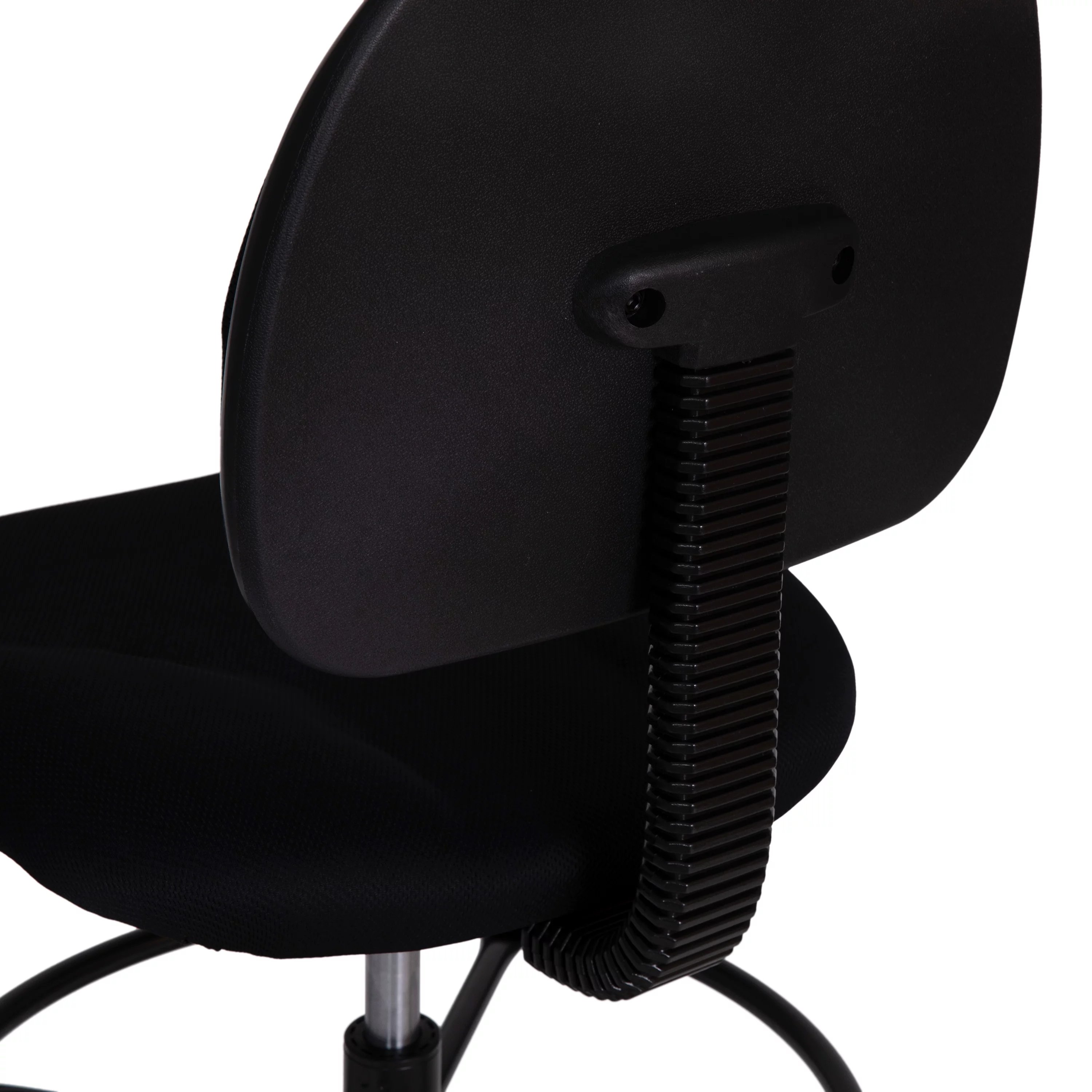 Emma + Oliver Black Fabric Mid-Back Drafting Chair with Back Depth Adjustment, Height Adjustable Swivel Seat and Footring