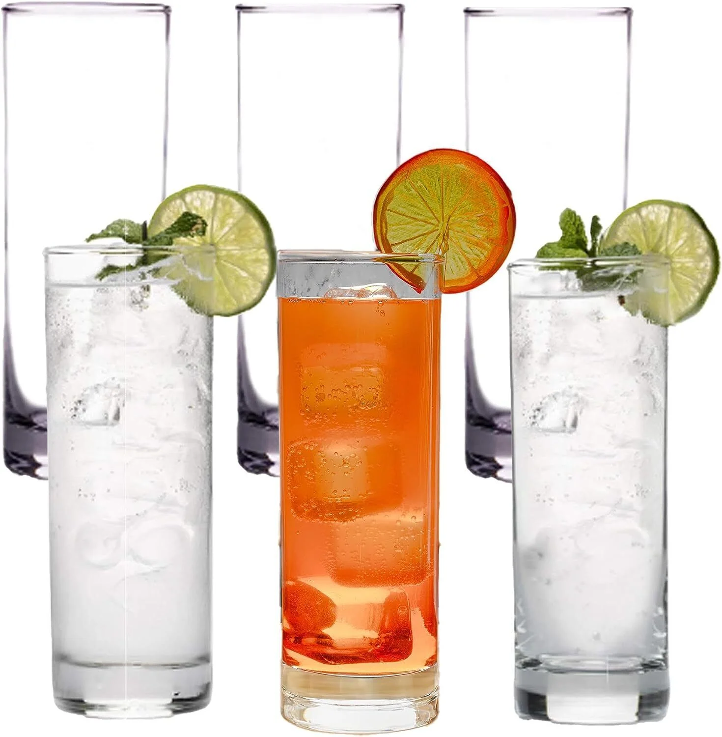 Premium Highball Collins  Glasses - Set of 6 - 12oz/15oz