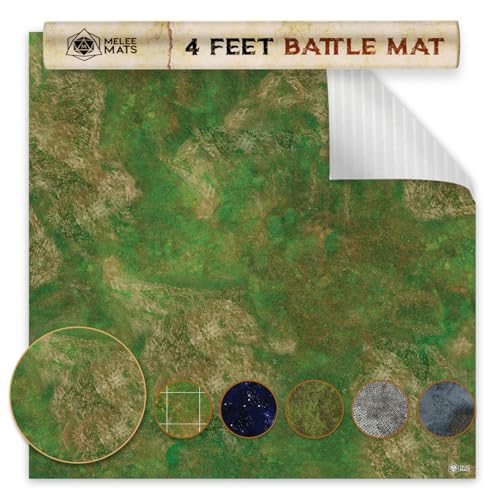 Battle Game Mat - 48x48 - Dungeons Tabletop Dragons Dice Role Playing Map - Wargaming RPG Warfare 40k Flames War - Reusable Miniature Figure Board Games - Warhammer Gaming Vinyl Mat