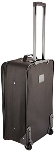 Rockland Journey Softside Upright Luggage Set,Expandable, Lightweight, Black, 4-Piece (14/19/24/28)
