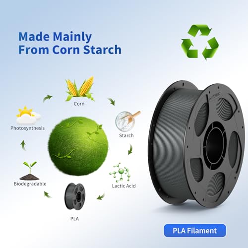 ANYCUBIC PLA+ 3D Printer Filament Bundle, PLA Plus 1.75mm Dimensional Accuracy +/- 0.02mm, Fit Most FDM 3D Printers, 1KG Spool, 2KG Gray+Gray