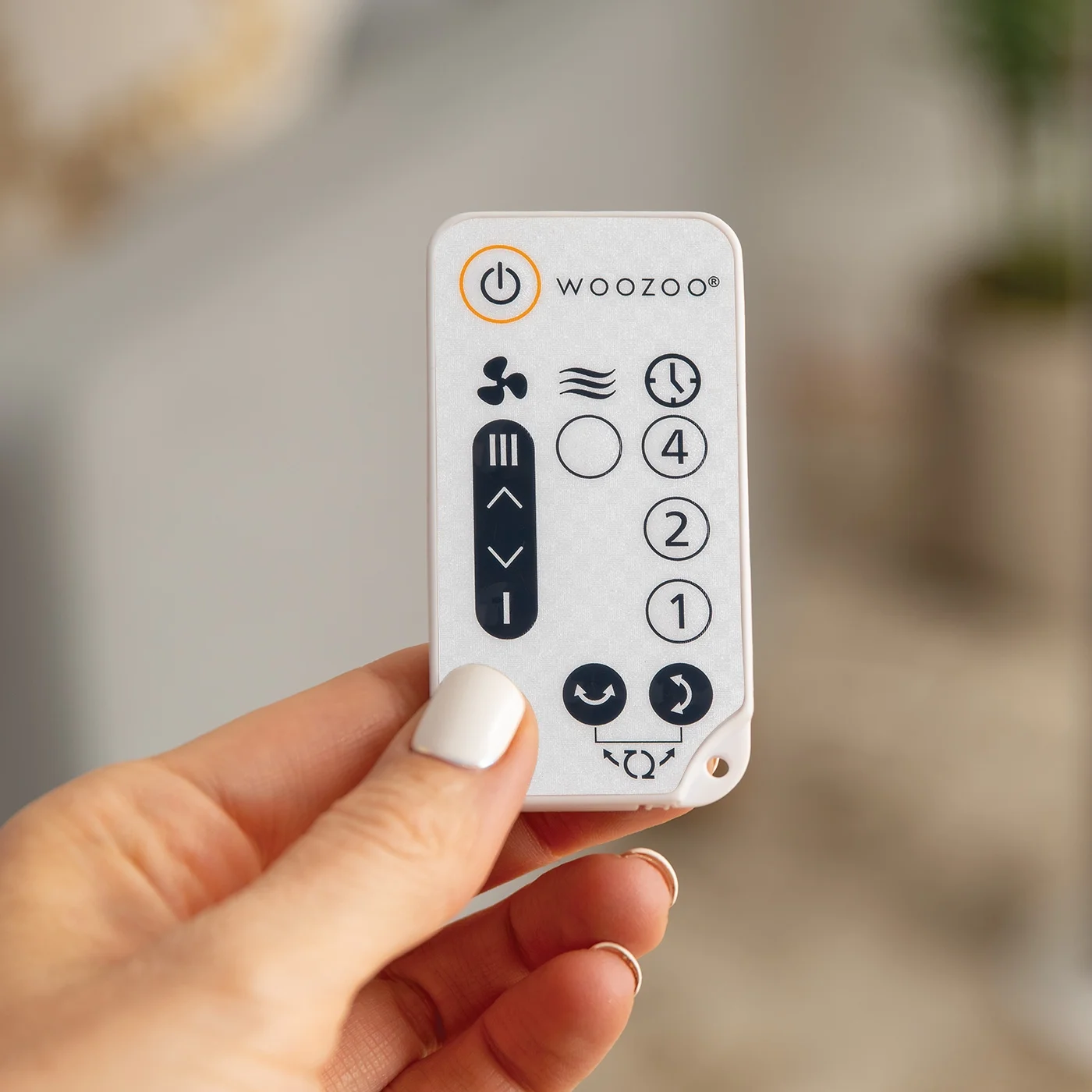 Woozoo SC15T Remote Controlled Compact Globe Oscillating Circulating Fan, White