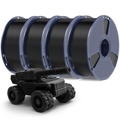 PETG Filament 1.75mm 2025 Upgrade Spool Compatible with Bambulab Refill Filament, 2kg(4.4lbs) SUNLU PETG 3D Printer Filament, 1.75mm Dimensional Accuracy +/- 0.02mm, Black+Black Bundle