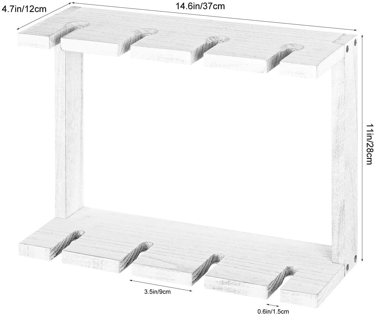 Set of 2 Wine Glass Rack Wall Mounted Glass Holder Stemware Hanging Rack Wood