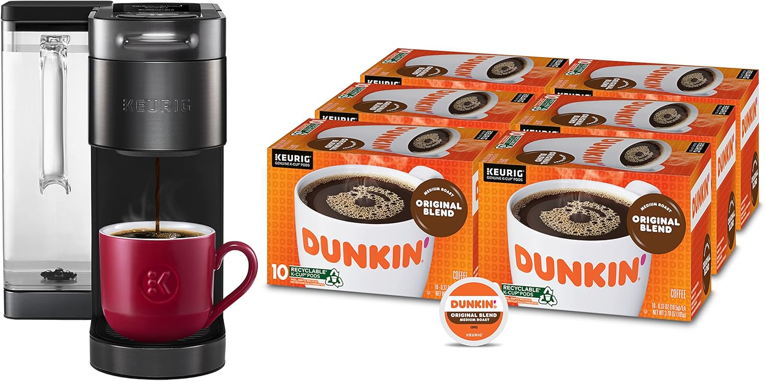 Keurig K-Supreme Plus SMART Single Serve Coffee Maker with Dunkin' Original Blend Medium Roast, 60 K-Cup Pods