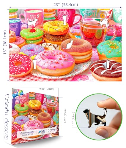 Christmas Snowman Jigsaw Puzzles for Adults 500 Pieces Winter Wonderland Night Holiday Scene with Glowing Lights Fun Family Puzzles Gift for Adults Seniors