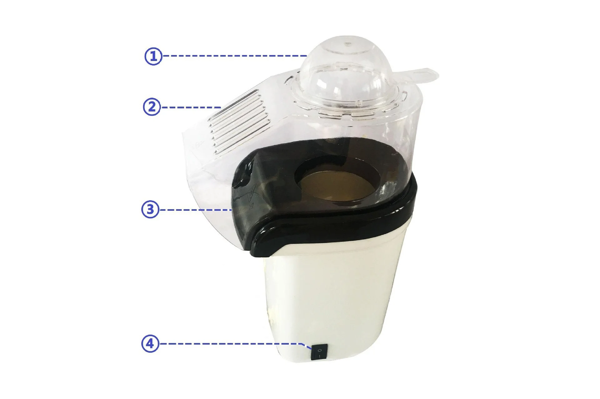 Hot Air Popcorn Maker Machine 1200W Electric Popcorn Popper Kernel Corn Maker Bpa Free, 95% Popping Rate, 2 Minutes Fast, No Oil Healthy Snack for Kids Adults, Home, Party and Family Gift