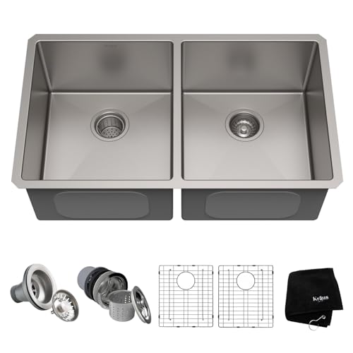KRAUS Standart Pro 32 Inch 18-Gauge Stainless Steel Scullery Sink, 24 Gallon Freestanding Commercial Style Single Bowl Laundry & Utility Sink, KHS230-32
