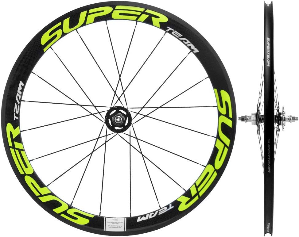 Superteam 50/23mm Carbon Wheelset Fixed Gear Bike Wheel 700c Clincher Single Speed
