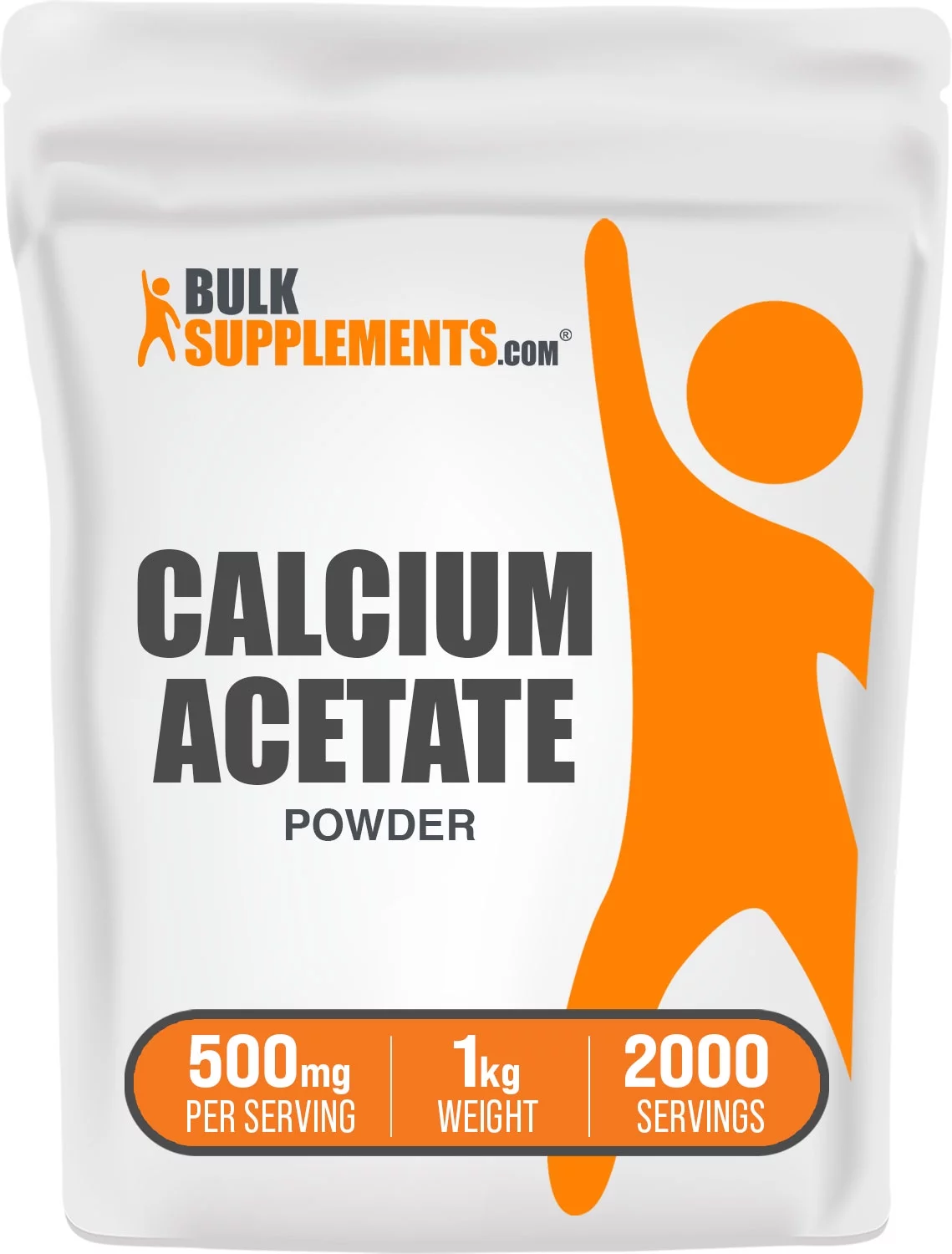 BulkSupplements.com Calcium Acetate - Kidney Support - Calcium Supplement - Calcium Acetate Powder - Bone Supplements - Vegan Calcium (1 Kilogram - 2.2 lbs)