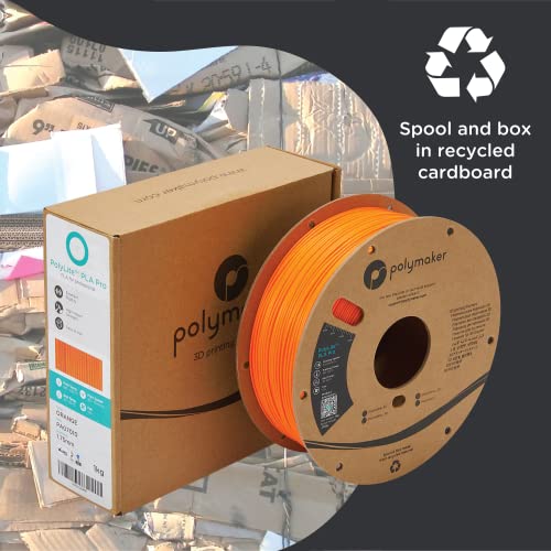 Polymaker PLA PRO Filament 1.75mm 1kg, Tough & High Rigidity White 3D Printing Filament, PolyLite PLA PRO 3D Printer Filament 1.75mm, Print with Most 3D Printers