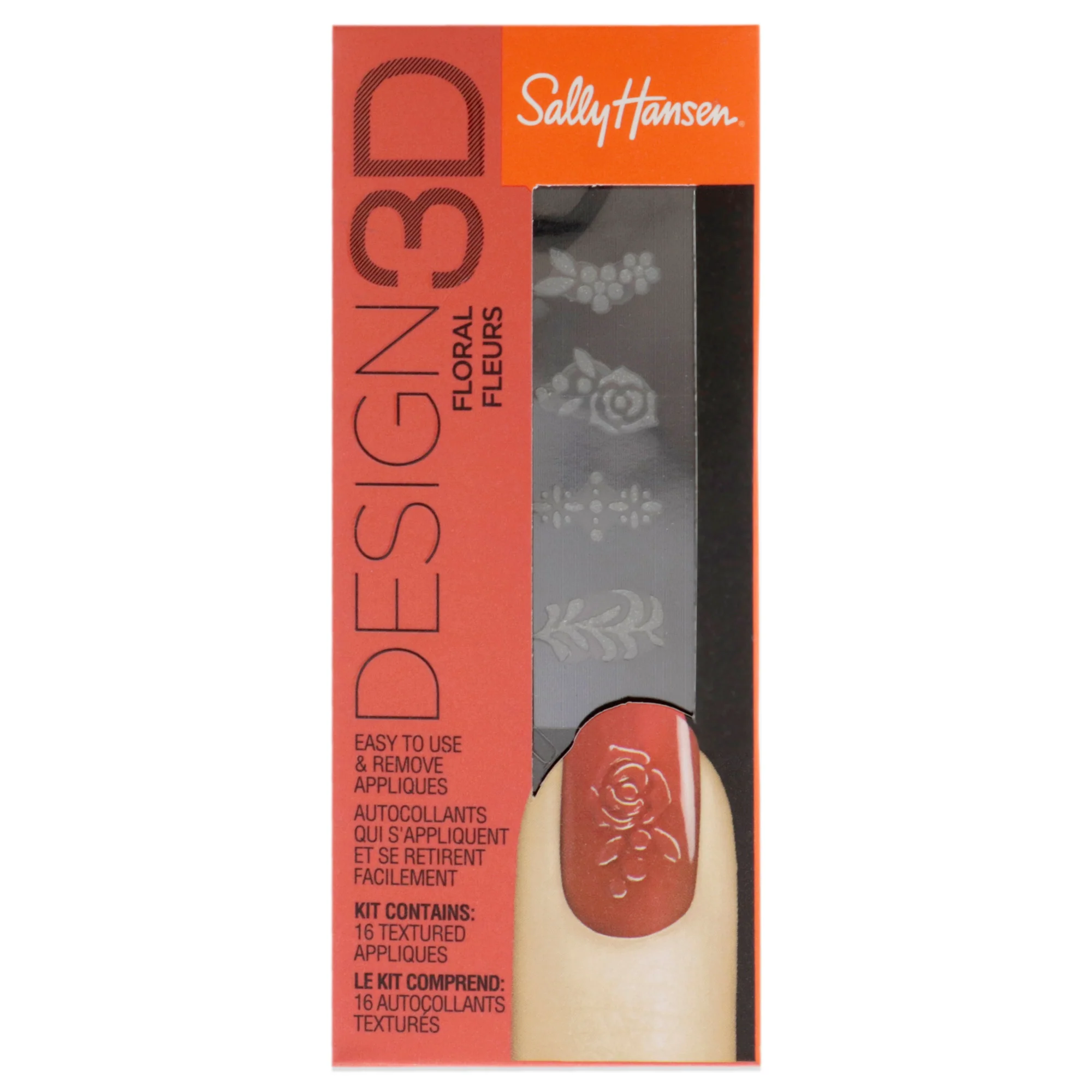 Design 3D Nail Sticker - 320 Floral by Sally Hansen for Women -16 Pc Sticker