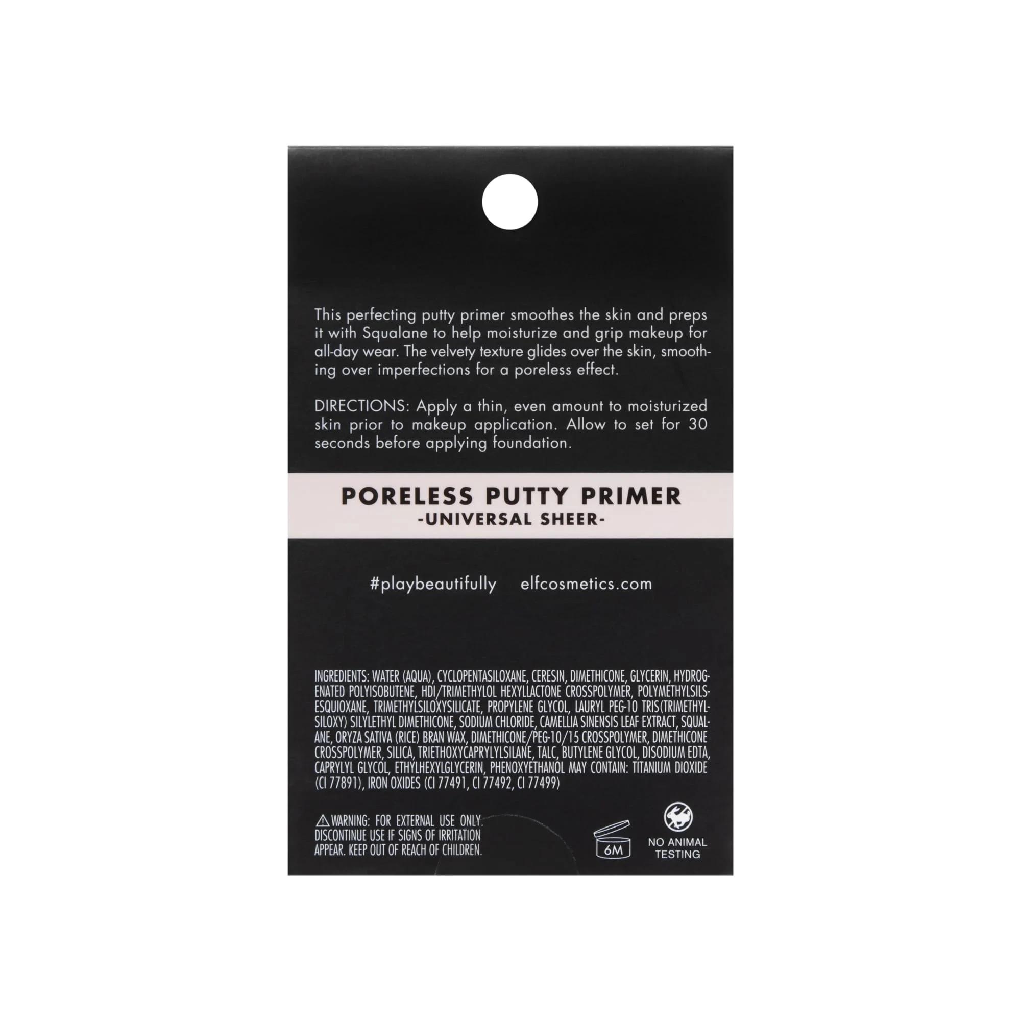 E.L.F. Poreless Putty Primer, Minimizes Pores & Preps Skin, Creates A Flawless Base, For All Skin Types, 0.74 Oz (21G)