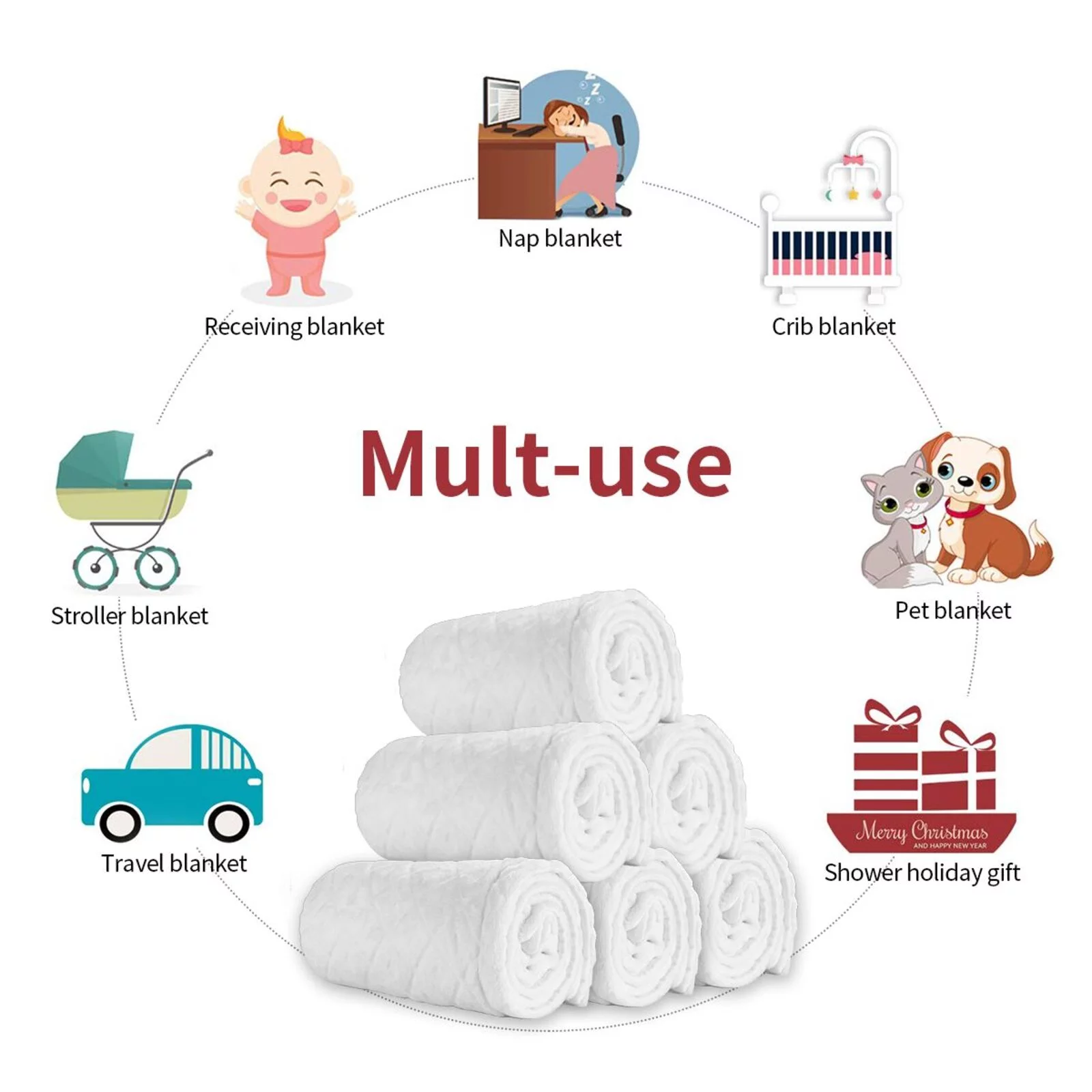 ZNDUO Baby Blanket, Soft and Cosy Polyester Blanket 40 x 30 Inch Baby Throw Blanket, Brown Space Planet Pattern