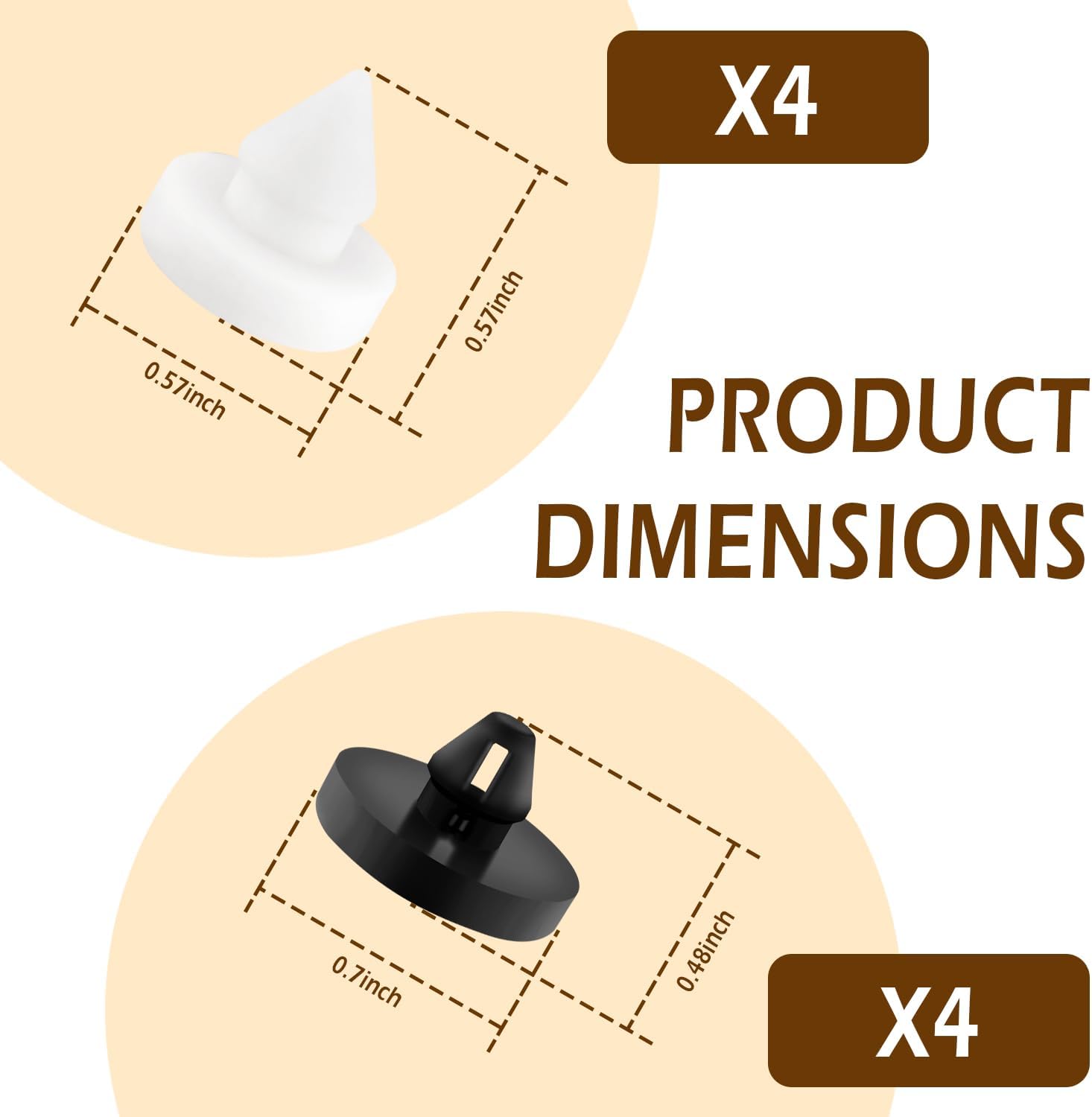 8PCS Car Brake Pedal Stop Pad - Rubber Brake Switch Stopper for Repairing Automotive Brake Light - Clutch Pedal Pad Stopper OEM#46505-SA5-000,90541-06036