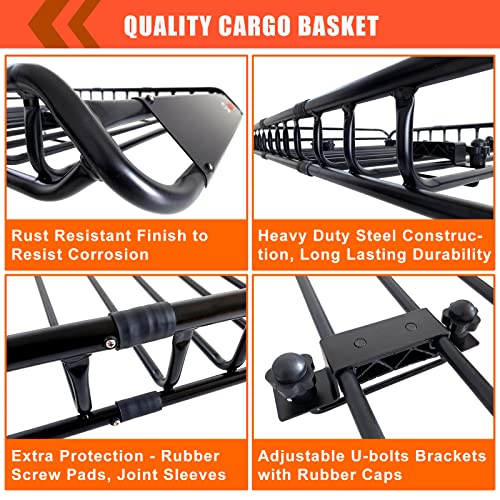 MeeFar Folding Hitch Mount Cargo Carrier Basket 60