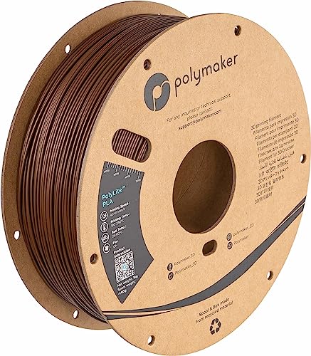 Polymaker PLA Filament, Black 3D Printing PLA Filament 1.75mm 1kg - PolyLite 3D Printer PLA Filament, Dimensional Accuracy +/- 0.03mm, Compatible with Most 3D Printer, Black