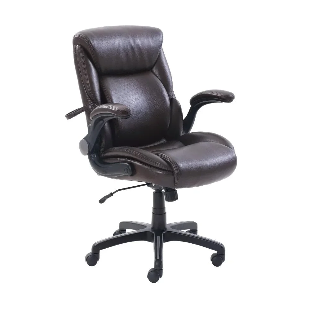 Serta Air Lumbar Bonded Leather Manager Office Chair, Black