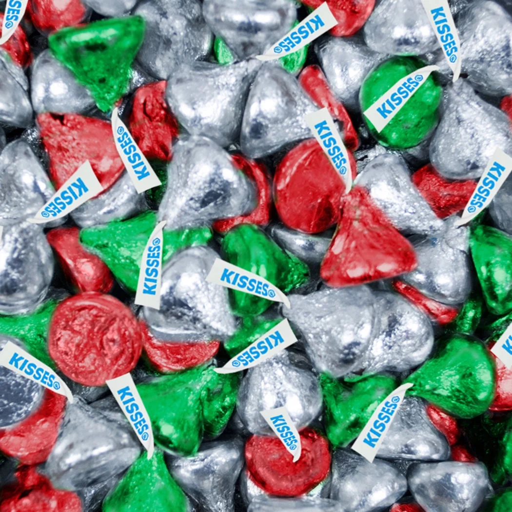 Christmas Candy Chocolate Kisses 90 Pcs  - Red, Green, Silver