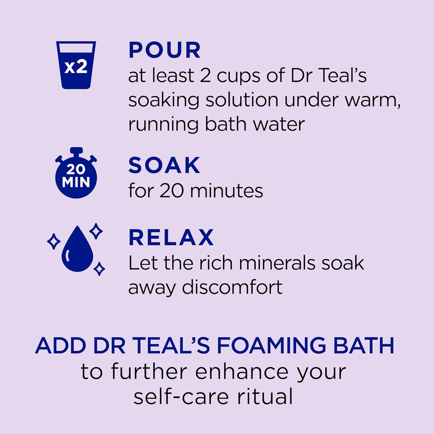 Dr Teal's Epsom Salt Soaking Solution and Foaming Bath with Pure Epsom Salt Combo Pack, Lavender (Packaging May Vary)