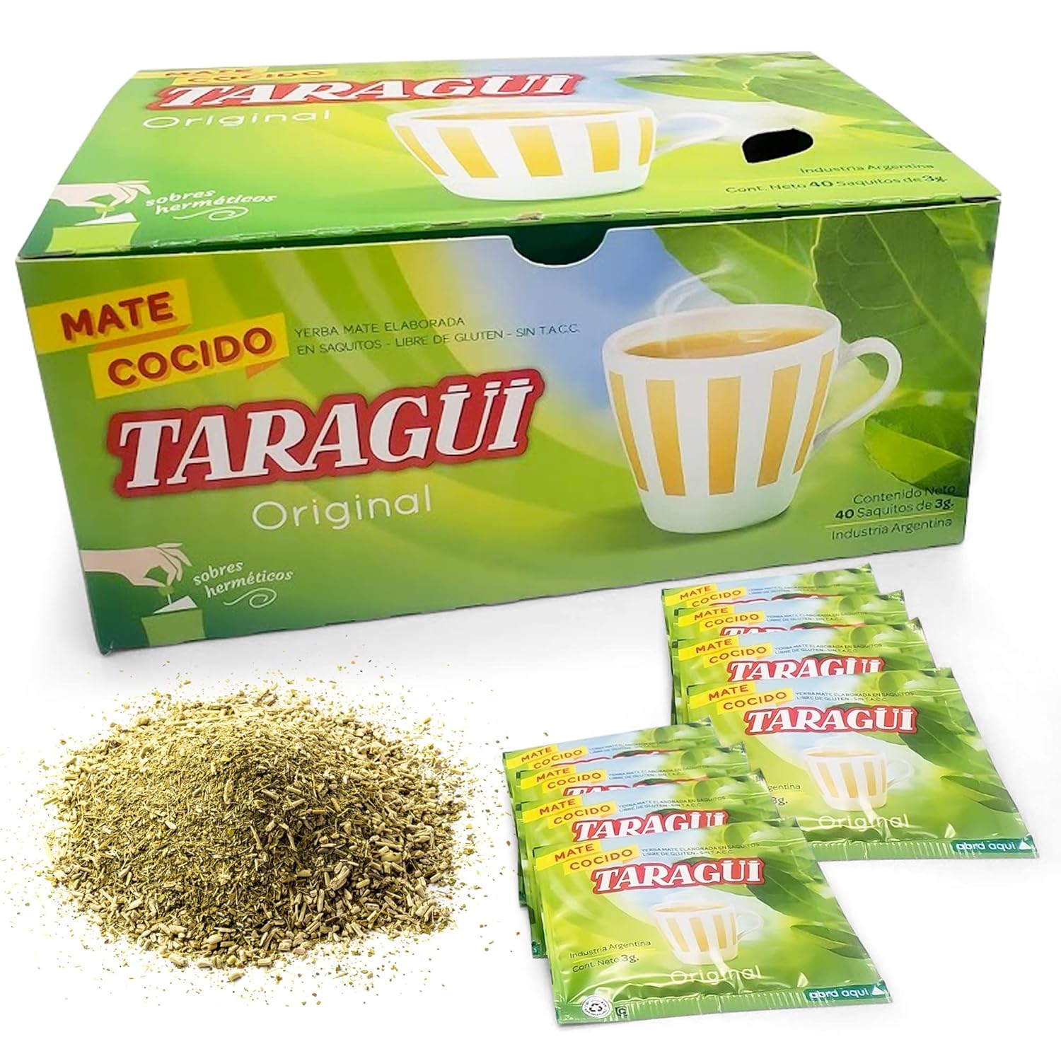 Taragui Yerba Mate - 40 Tea Bags - Yerba Mate En Saquitos