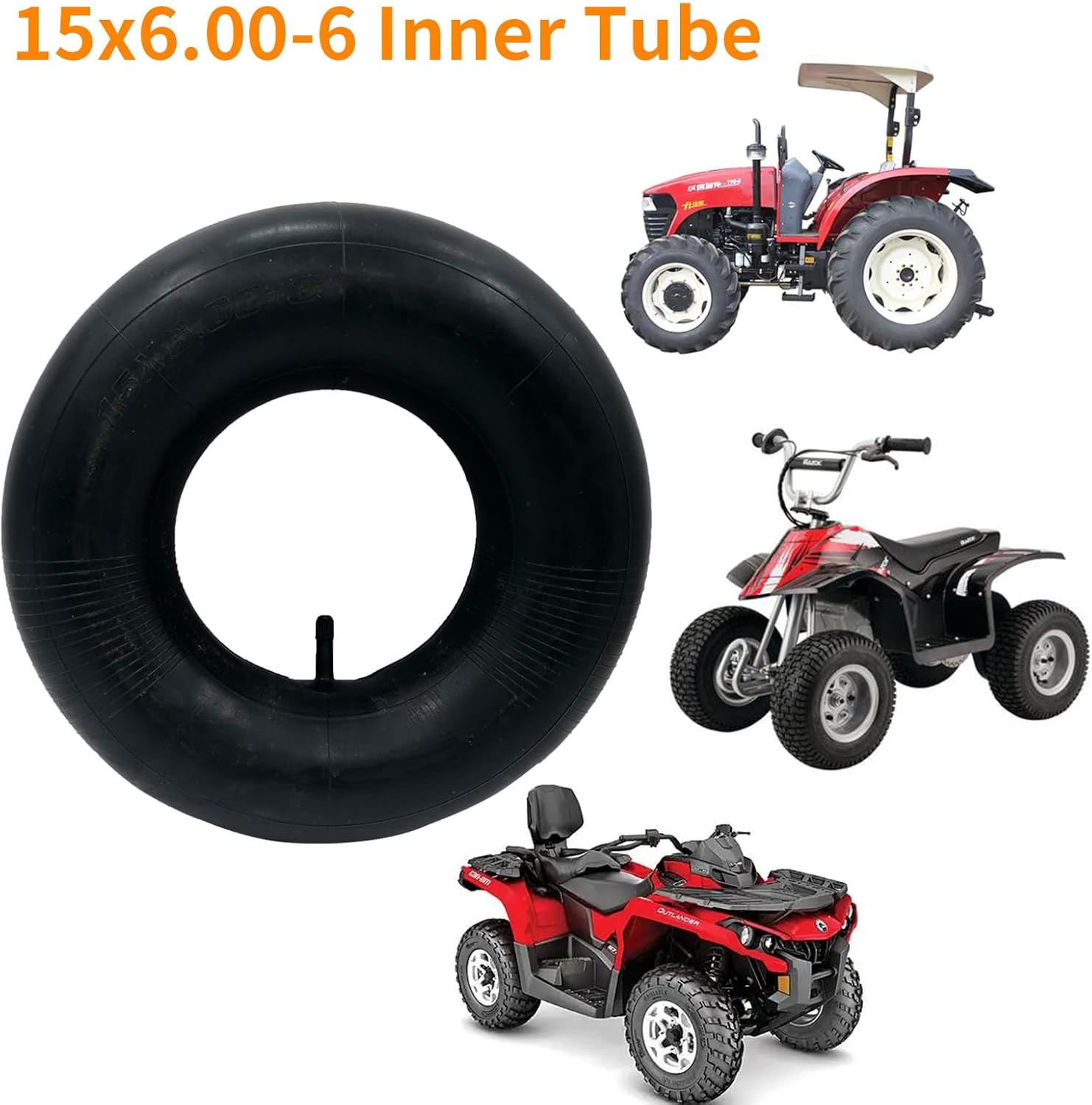2PCS 15x6.00-6 Inner Tube with TR-13 Valve Stem Replacement for Lawn Mowers, Go Karts, Golf Carts and More