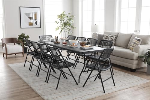 COSCO Molded Folding Banquet Table w/Handle, 6ft, Black