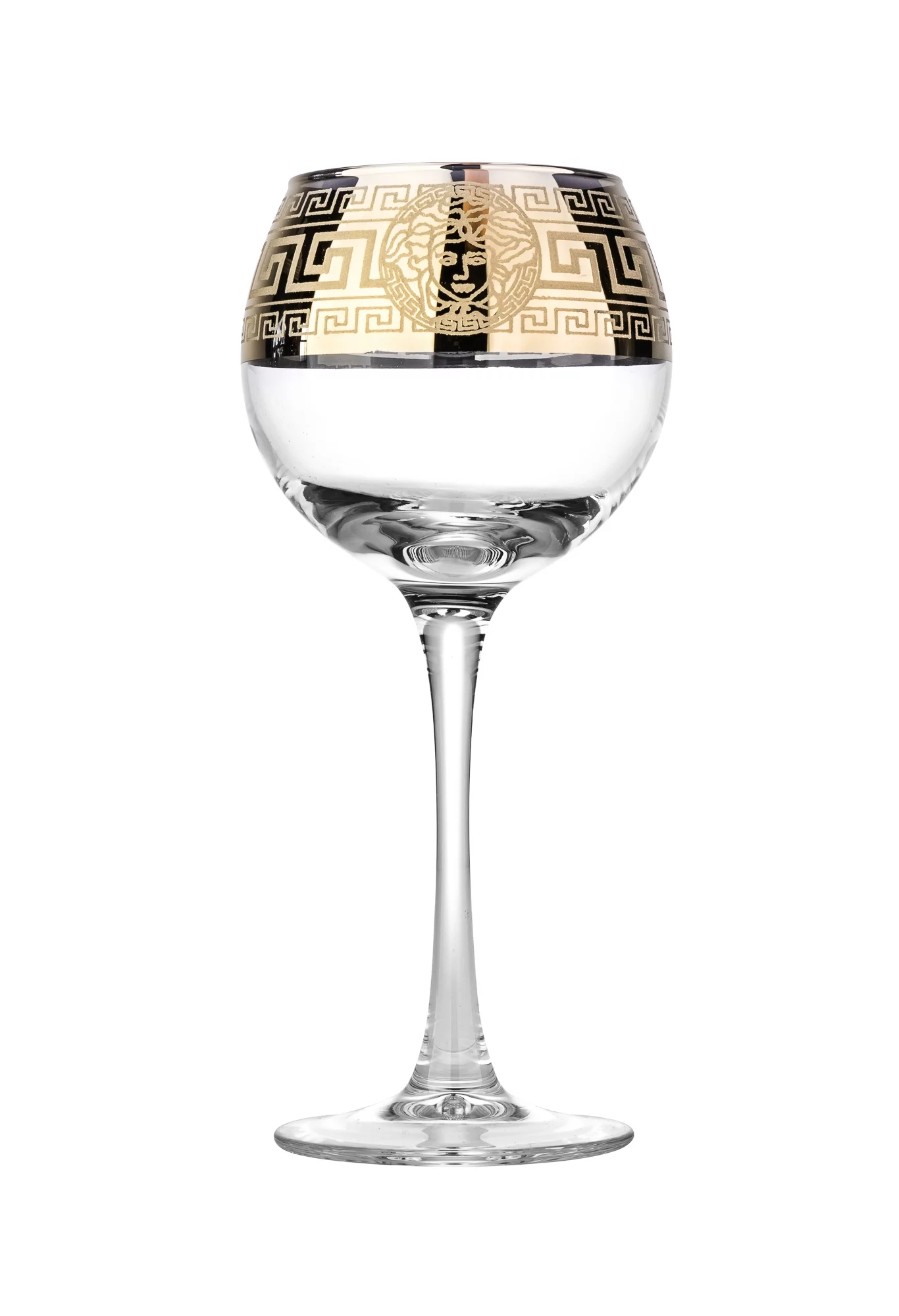 Glasstar 10oz/280ml Wine Glasses, Red Wine Glasses With Golden Accent, Beautiful 