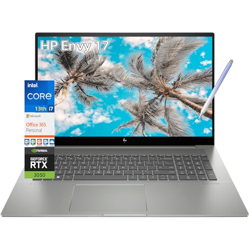 HP-ENVY 17-Laptop Touchscreen Stylus Pen - Intel i7-13700H 14Core - Windows11 Pro - Microsoft 365 - Backlit Keyboard -Thunderbolt 4 - Wi-Fi 6E - Business Office (64GB RAM |2TB PCIe SSD)