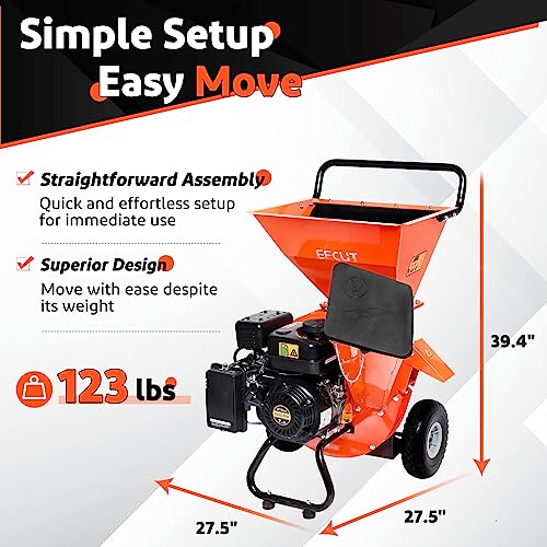 3 in 1 Wood Chipper Shredder Mulcher, 7 HP 212cc Heavy Duty Gas Powered, 3