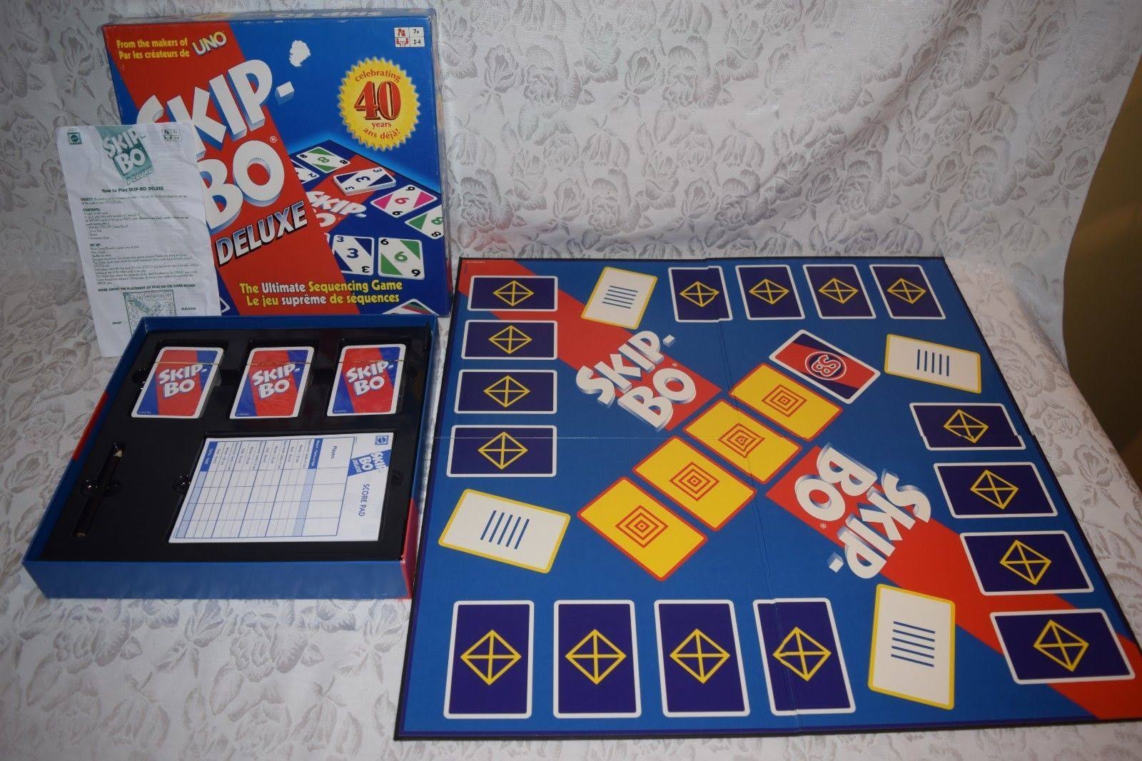 Skip Bo Deluxe Card Game Sequencing 2001 Complete - Silver