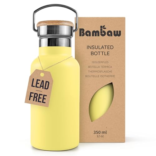 Bambaw 32 oz Water Bottle | Insulated Water Bottles | Water Bottle Stainless Steel | Insulated Travel Water Bottle | Insulated Water Bottle | Stainless Steel Water Bottles | 1 Liter Water Bottles