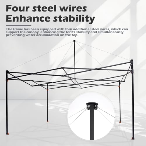 OUTFINE Heavy Duty Canopy 10x10 Pop Up Commercial Canopy Tent with 3 Side Walls Instant Shade, Bonus Upgrade Roller Bag, 4 Weight Bags, Stakes and Ropes (White, 10 * 10FT)