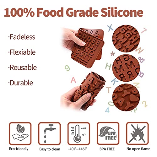 WhiteRhino Silicone Chocolate Heart Molds Set,Large Breakable ,2.6inch Hot Cocoa Bomb,Round Oreo Molds for Baking,Popsicle Cakesicle Molds,Letter Molds,Great Gift for Summer Vacation,Birthday