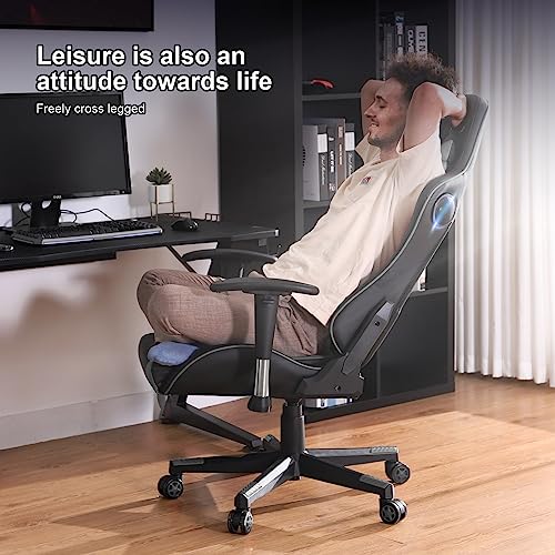 GTRACING Gaming Chair with Speakers Bluetooth Music Video Game Chair Audio Ergonomic Design Heavy Duty Office Computer Desk Chair (Black)