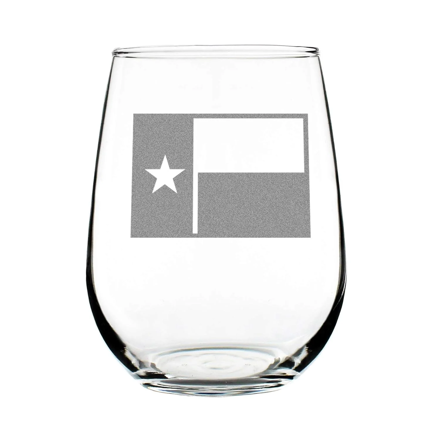 exas Flag – Cue Funny Semless Wine Glass, Large 17 Ounces, Eched Sayings, Gif Box