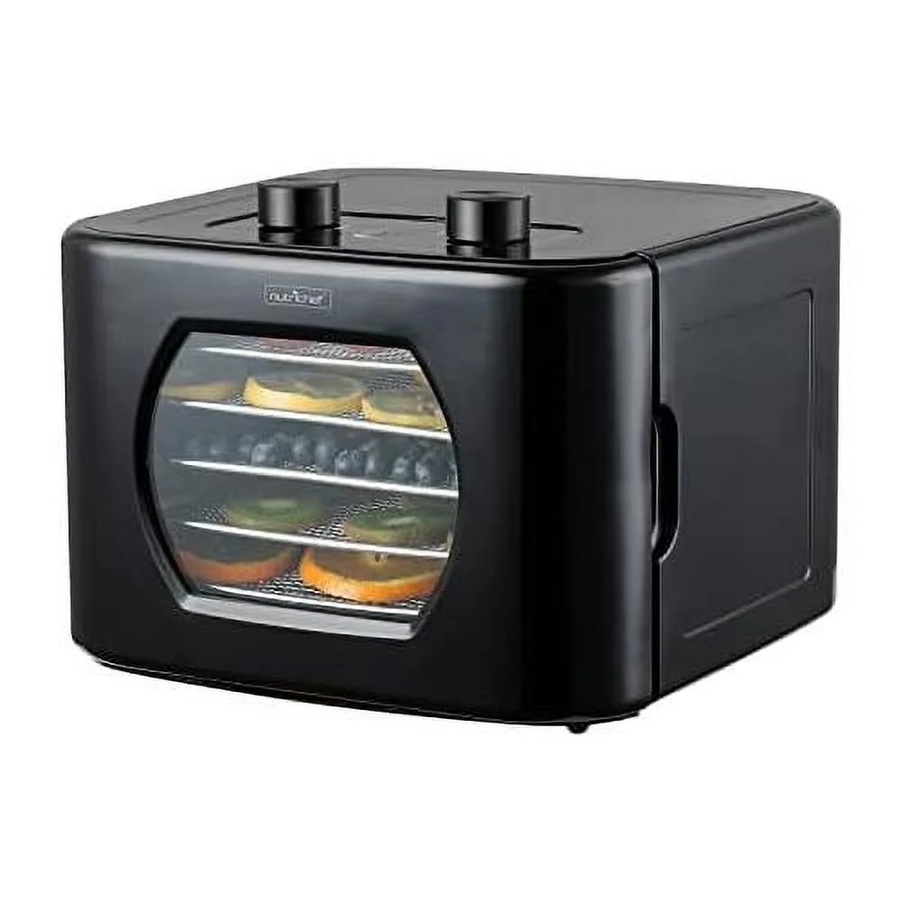 electric countertop food dehydrator machine - 350-watt premium multi-tier meat jerky maker fruit/vegetable dryer w/ 4 stainless steel trays, digital timer, temperature control