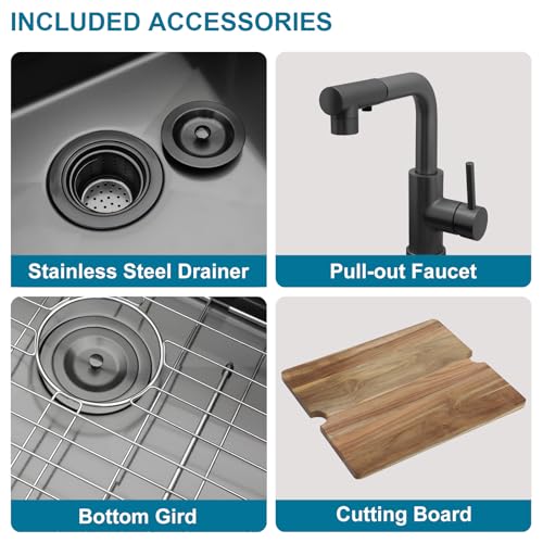 25 Inch Utility Laundry Sink Drop In 16 Gauge Stainless Steel Single Bowl Laundry Room Sink Laundry & Utility Room Kitchen Sinks 25