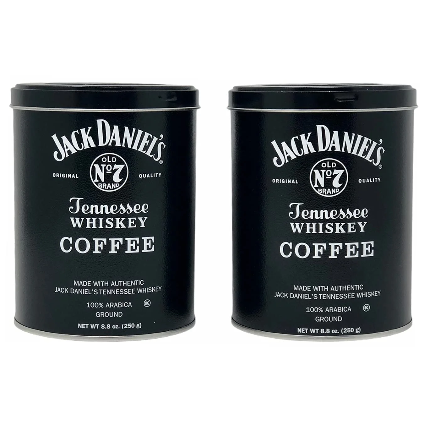 Jack Daniels Coffee (Pack of 2, 8.8oz each) bundled with a complimentary measuring spoon (1 Tbsp / 15ml) - 100% Arabica - Medium Roast - Ground Gourmet Coffee - Kosher