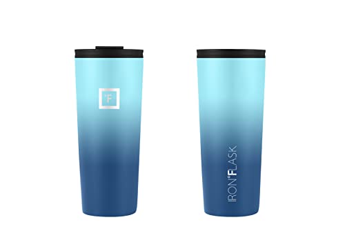 IRON °FLASK Classic Tumbler - Vacuum Insulated Stainless Steel Water Bottle, Double Walled, Drinking Cup, Insulated Travel Mug (Cotton Candy, 24 oz Solid Lid)