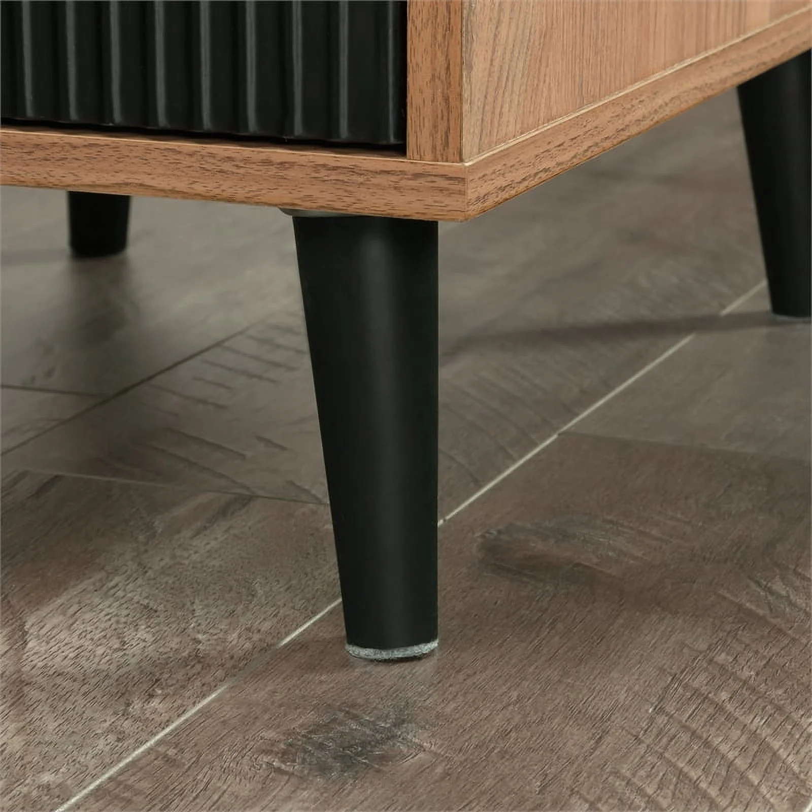 UrbanPro Modern Engineered Wood / Metal L-Desk in Serene Walnut